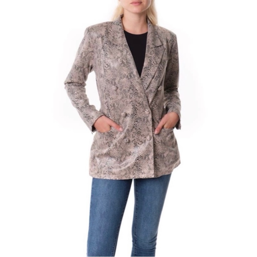 Blank NYC Anniversary Pink Snake Skin Blazer